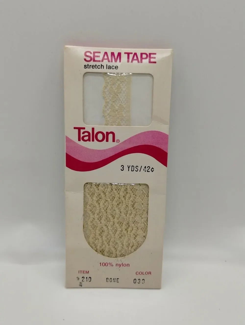 Talon Seam Tape Stretch Lace - Bone 30 - 3 Yards - 100% Nylon
